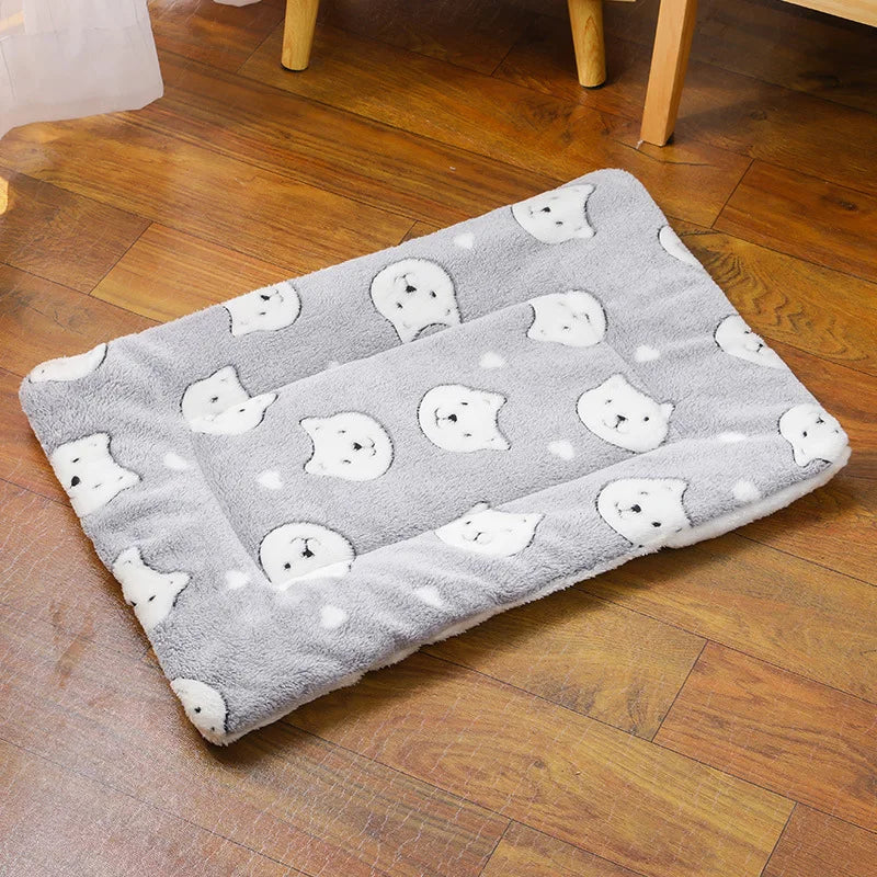 Cute Small Dog Mat Double-sided Use Winter Warm Medium Cat Sofa Blanket Skin-friendly Puppy Bed Cushion Pet Bed Accessories by Baby Paradise