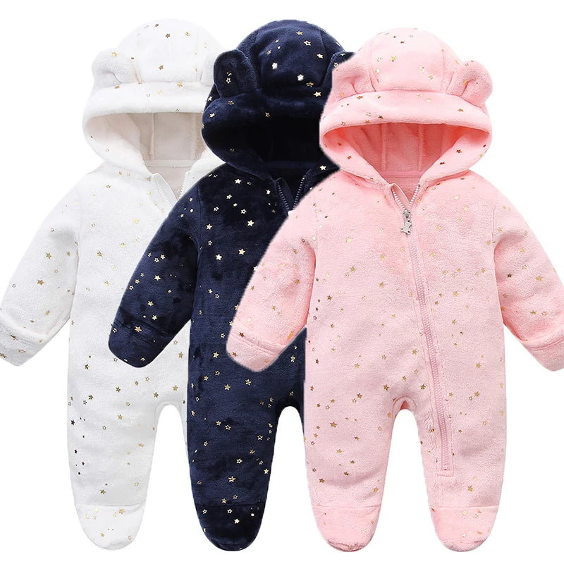 Soft Newborn Baby Clothes Flannel Autumn Winter Baby Boys Girls Jumpsuit Cartoon Newborn Bodysuit Warm Rompers for Babies 0-12M