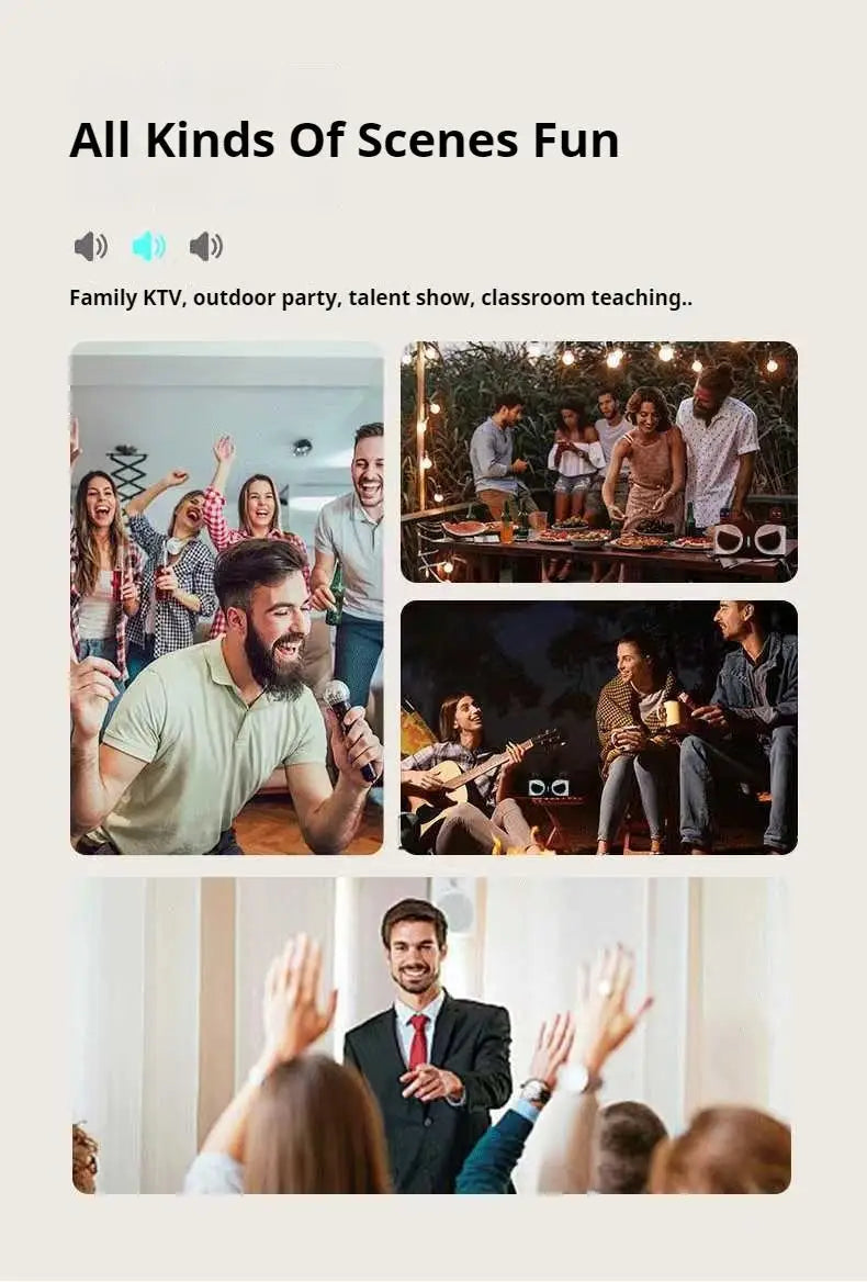 Karaoke Portable Wireless Bluetooth Speaker With Microphone Machine Subwoofer Powerful Sound Box Music Caixa De Som Bocina Audio