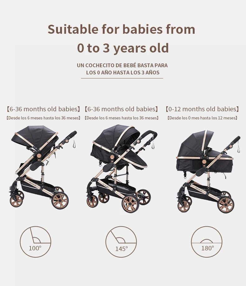 Baby Stroller 3 in 1 Newborn Baby Carriage Lightweight Newbaby Car Travel Pram For Newborn Baby High Landscape Stroller Baby