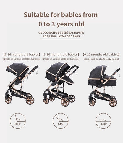 Baby Stroller 3 in 1 Newborn Baby Carriage Lightweight Newbaby Car Travel Pram For Newborn Baby High Landscape Stroller Baby