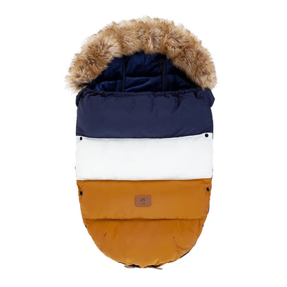 Stroller Footmuff Outdoor Winter Baby Warm In Pram Removable Thicker Windproof Fur Collar Baby Envelope Stroller Accessories