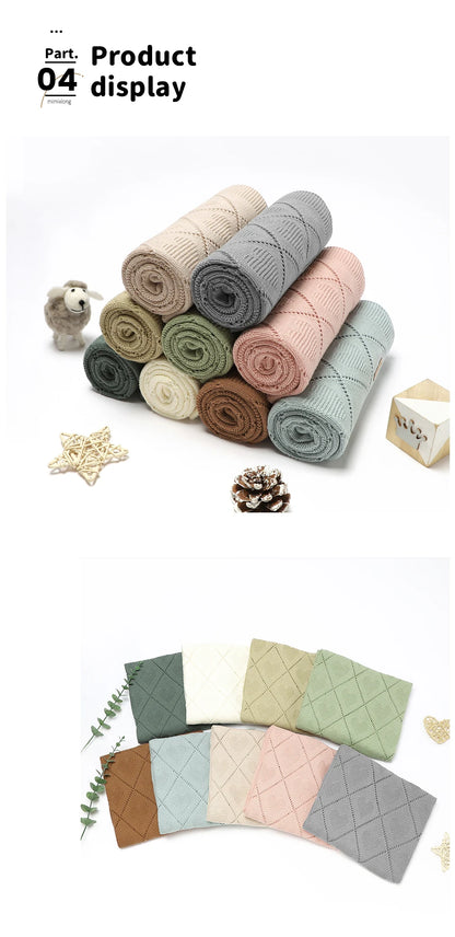 Baby Blankets Knitted Breathable Newborn Boy Girl Cotton Stroller Bedding Sleeping Covers 90*70cm Toddler Throw Receiving Quilts