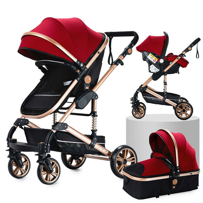 Baby Stroller 3 in 1 Newborn Baby Carriage Lightweight Newbaby Car Travel Pram For Newborn Baby High Landscape Stroller Baby