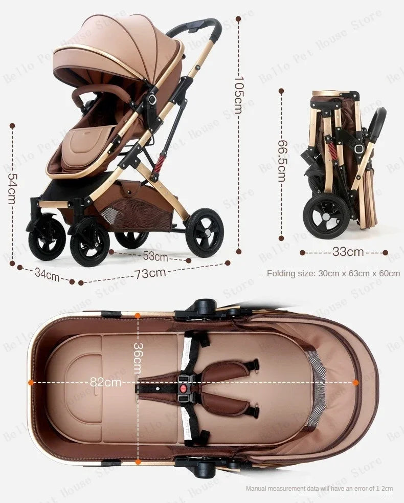 2025 New 3-in-1 Twin Baby Stroller with Car Seat Portable 