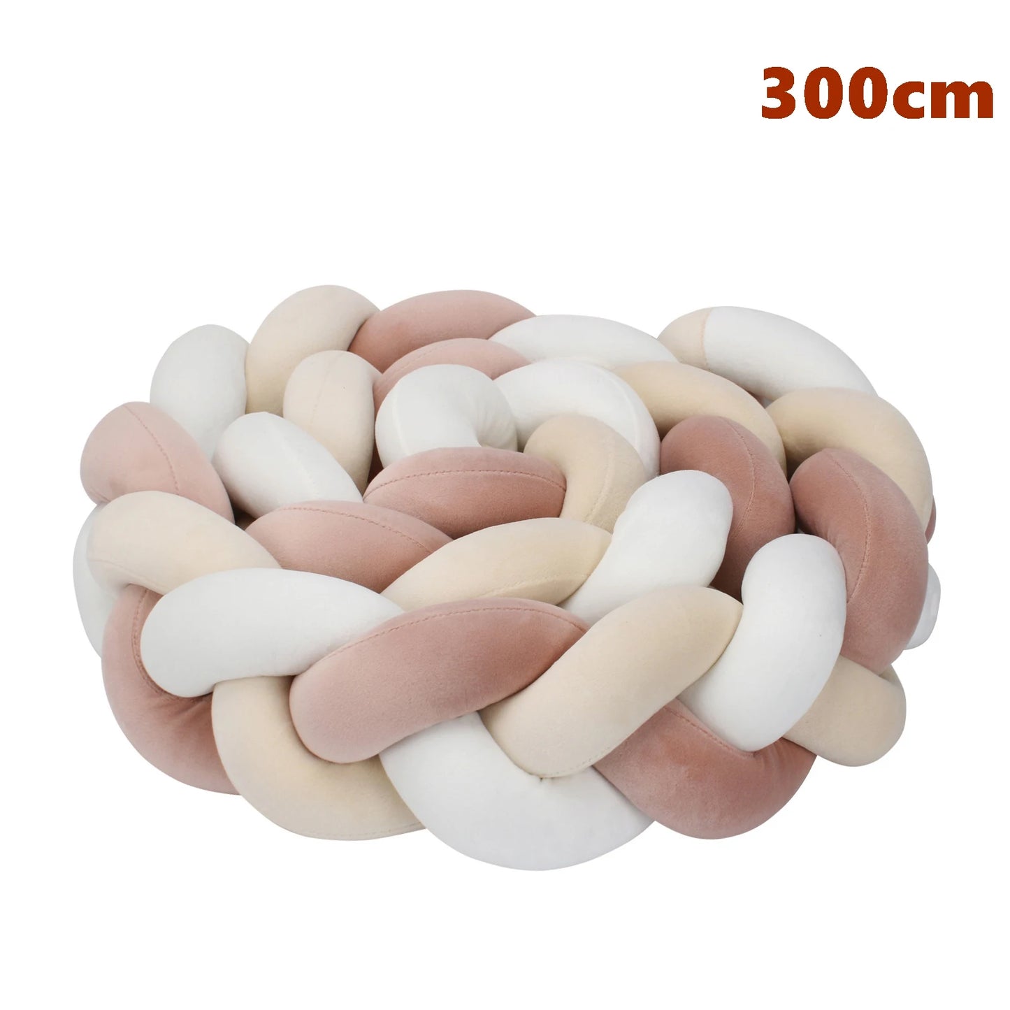  1M/2M/3M/4M Knot Braid Baby Bed Bumper Infant Cradle Protector Plush Pillow Cushion Crib Anti-collision Room Decor