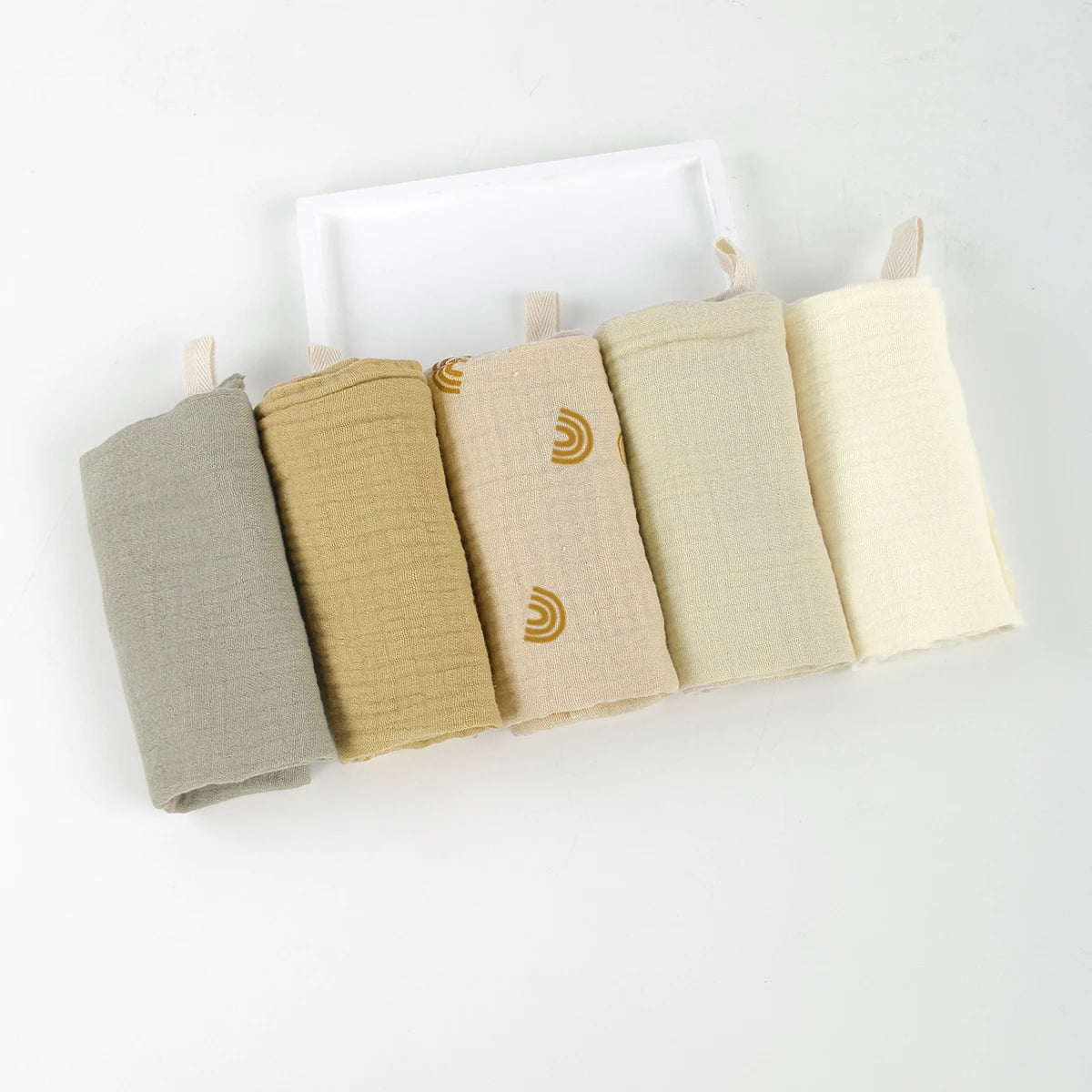 5Pcs Baby Cotton Washcloth Newborn Burp Cloth Square Towels 6-Layer Pure Cotton Soft Absorbent Gauze Cotton Baby Towels