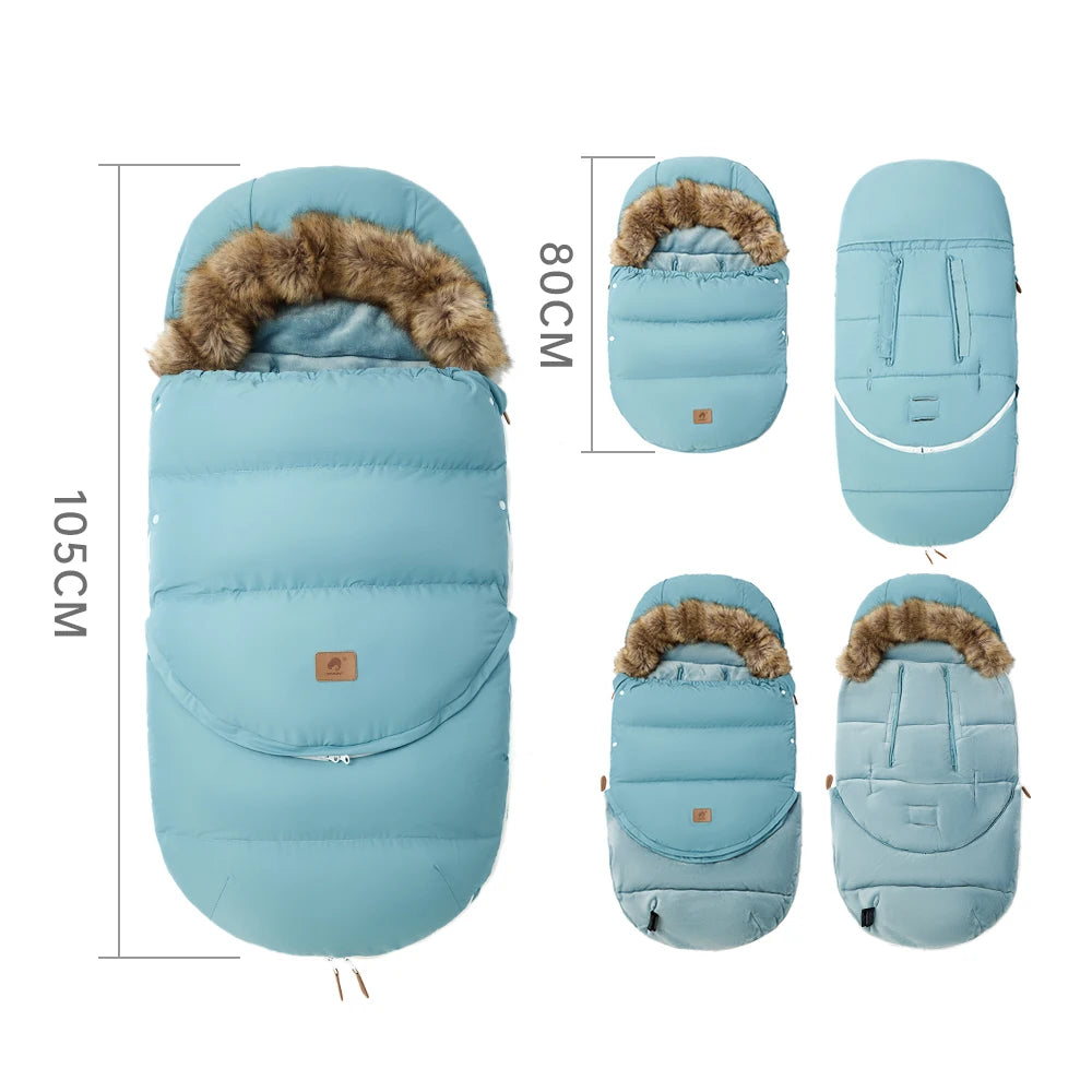 Winter Windproof Fur Collar Removable 2 Styles Footmuff 0-36 Months For Cart  Newborn