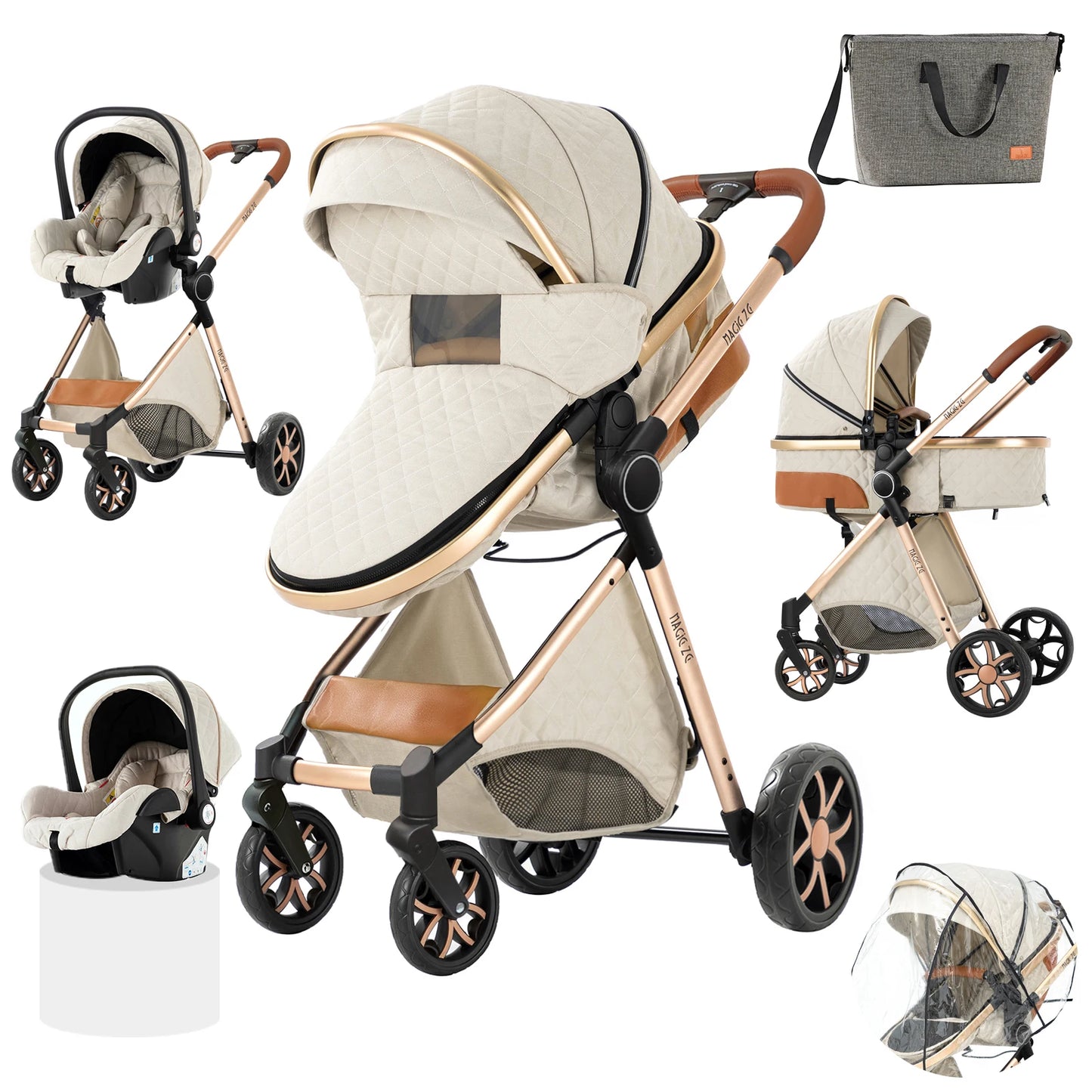 Baby Stroller 3 in 1 Newborn Baby Carriage Lightweight Newbaby Car Travel Pram For Newborn Baby High Landscape Stroller Baby