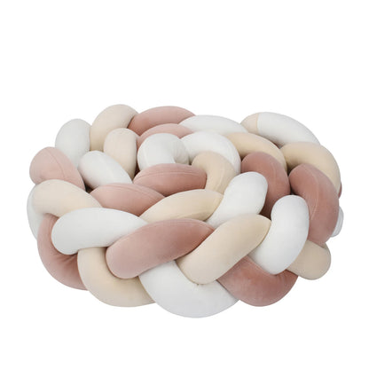  1M/2M/3M/4M Knot Braid Baby Bed Bumper Infant Cradle Protector Plush Pillow Cushion Crib Anti-collision Room Decor