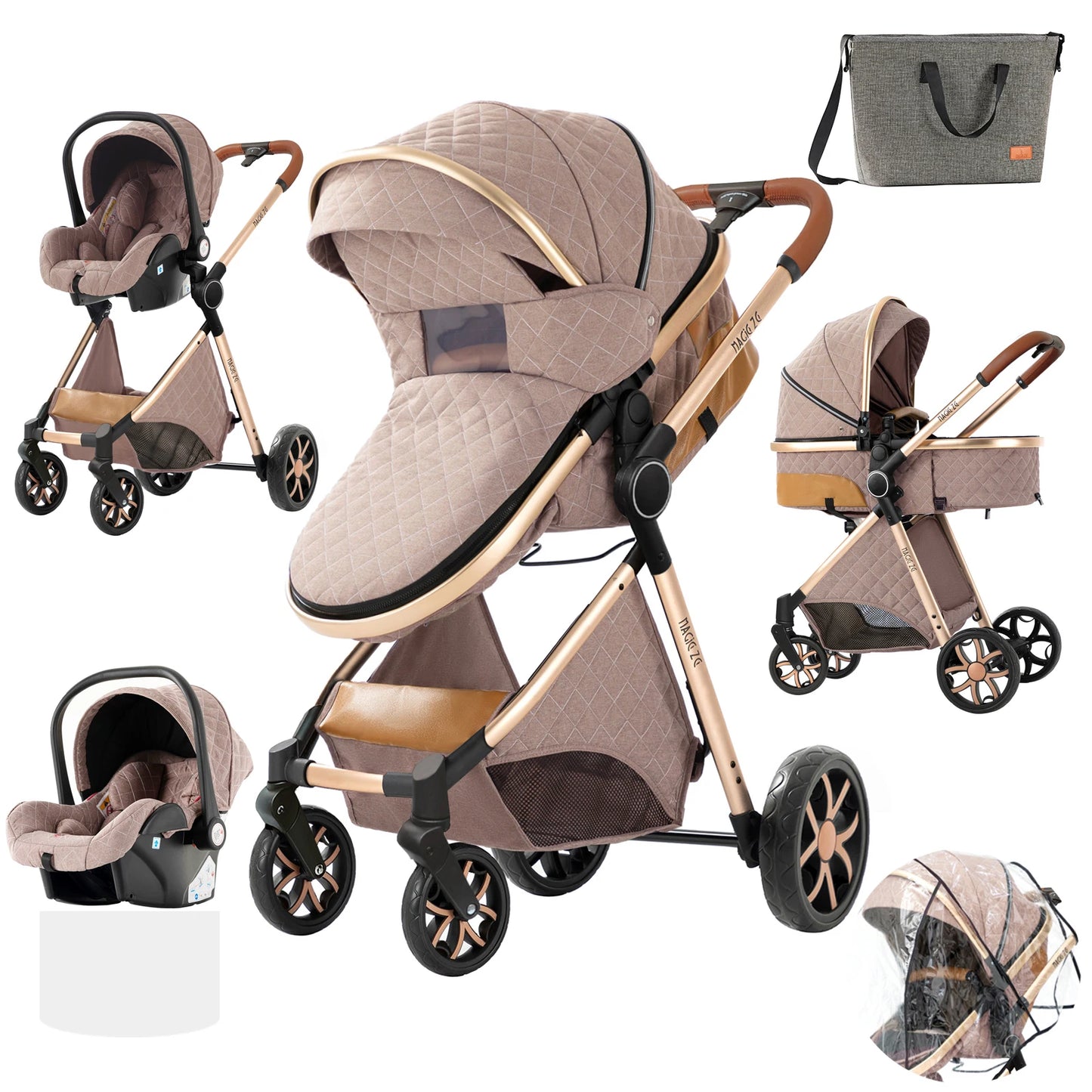 Baby Stroller 3 in 1 Newborn Baby Carriage Lightweight Newbaby Car Travel Pram For Newborn Baby High Landscape Stroller Baby