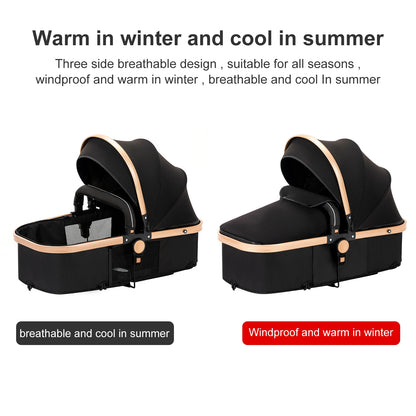 Baby Stroller 3 in 1 Newborn Baby Carriage Lightweight Newbaby Car Travel Pram For Newborn Baby High Landscape Stroller Baby