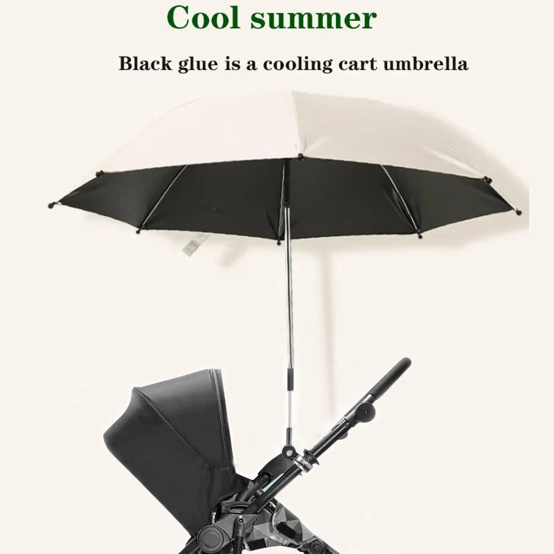 Baby Stroller Folding Umbrella UV Sun Rain Protection Parasol 360 Degrees Adjustable Universal Stroller Sunshade Canopy CoverBab by Baby Paradise