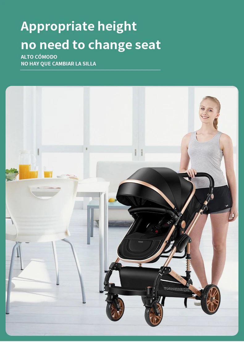 Your All-in-One Travel Solution: 3-in-1 Lightweight Stroller & Pram for All Terrains, Suitable from Birth with Easy Compact Fold by Baby Paradise