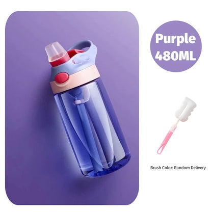 480ML Baby Feeding Cup Leakproof Water Bottle with Straw