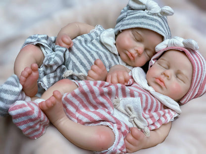 33CM Open Mouth Silicone Loulou Girl&Boy Bebe Reborn Dolls Handmade Painted Full Body Soft Solid Silicone Newborn Baby Doll Toy