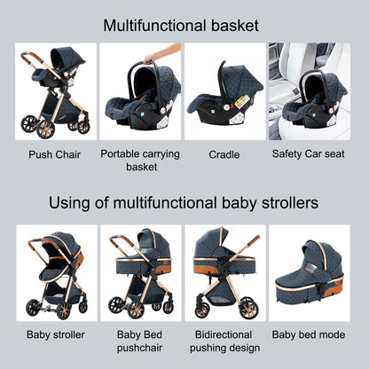 Baby Stroller 3 in 1 Newborn Baby Carriage Lightweight Newbaby Car Travel Pram For Newborn Baby High Landscape Stroller Baby