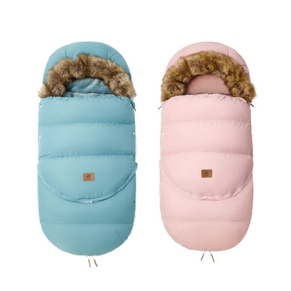 Winter Windproof Fur Collar Removable 2 Styles Footmuff 0-36 Months For Cart  Newborn