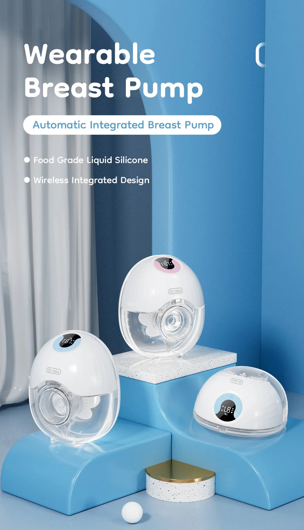 Wearable Breast Pump Hands Free Electric Breast Pumps Comfort Milk Collector Lightweight with LED Display 4 Modes & 36 Levels