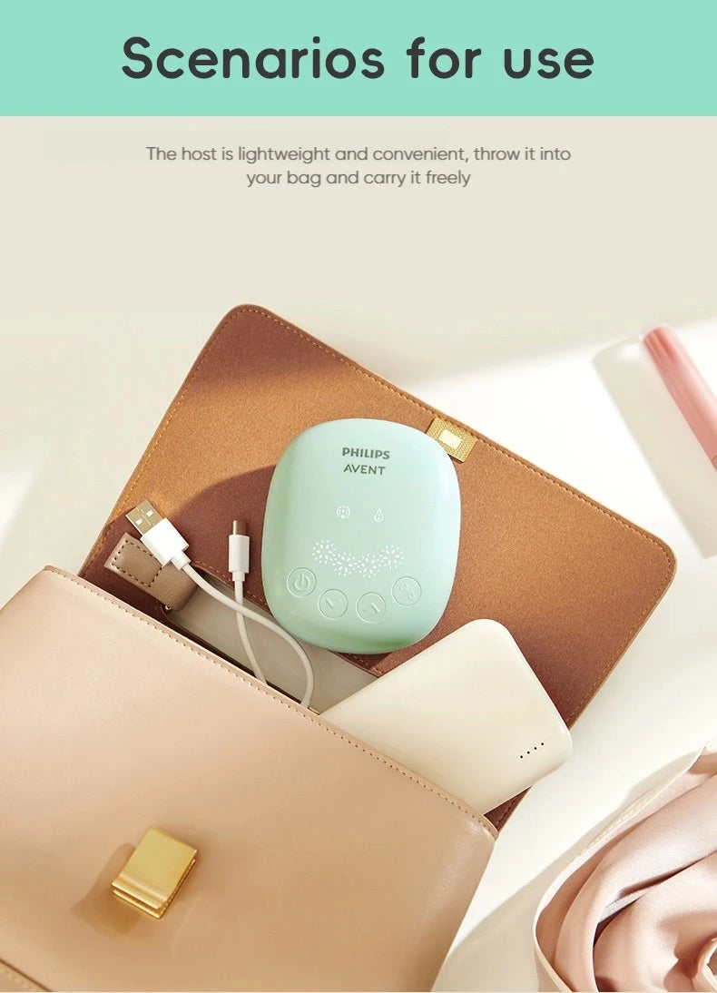 PHILIPS AVENT Portable Single Electric Breast Pump with Smart Massage & Petal Stimulation – Mimics Baby’s Natural Sucking by Baby Paradise