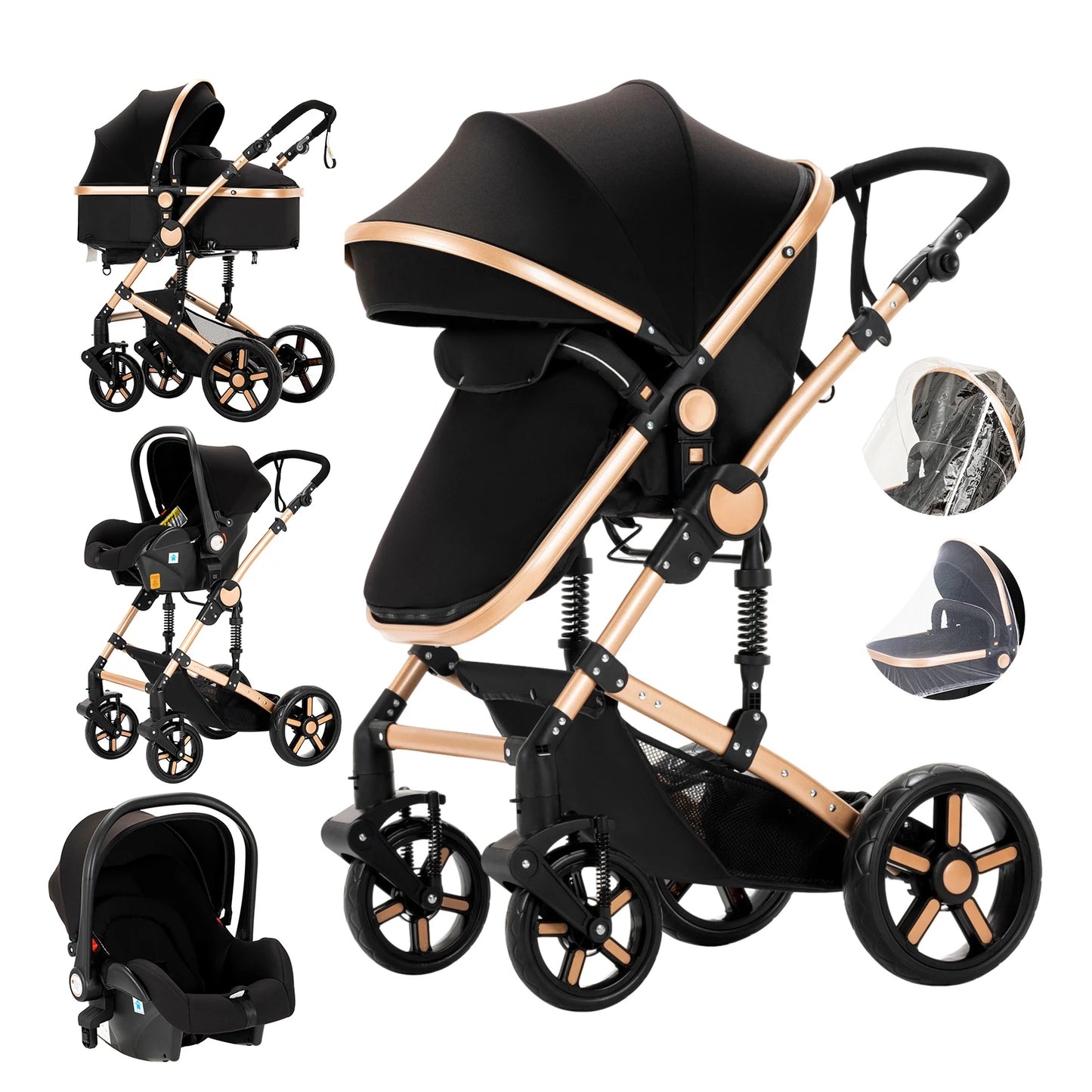 Baby Stroller 3 in 1 Newborn Baby Carriage Lightweight Newbaby Car Travel Pram For Newborn Baby High Landscape Stroller Baby
