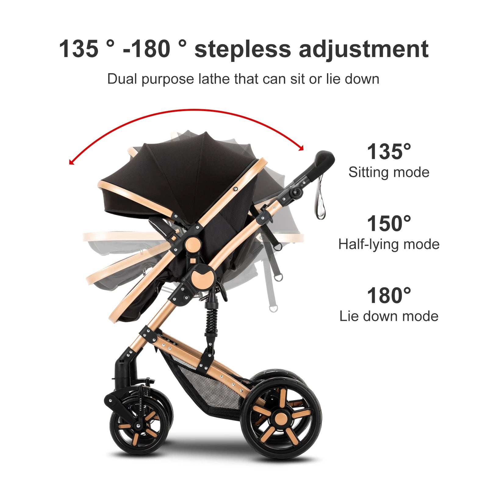 Your All-in-One Travel Solution: 3-in-1 Lightweight Stroller & Pram for All Terrains, Suitable from Birth with Easy Compact Fold by Baby Paradise