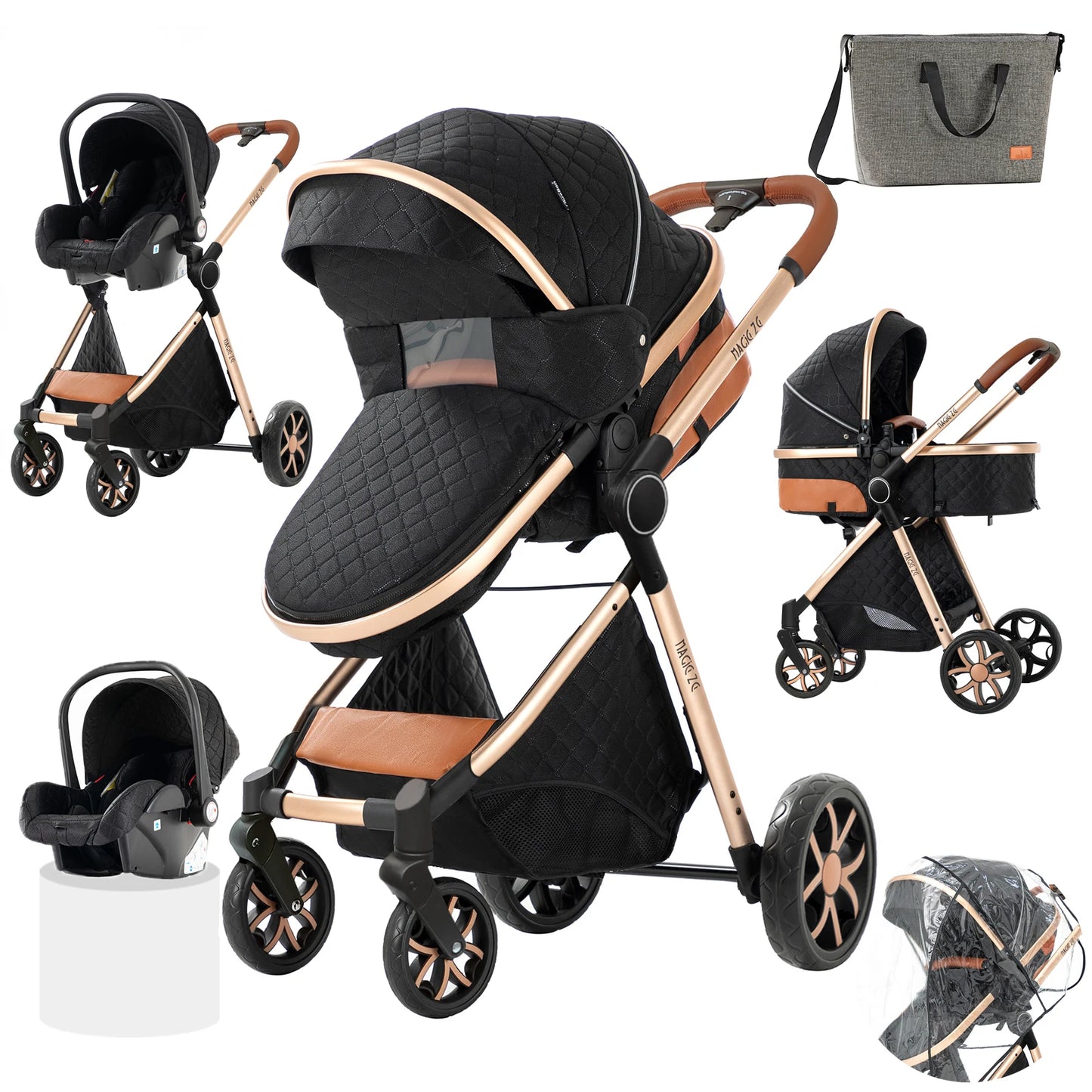 Baby Stroller 3 in 1 Newborn Baby Carriage Lightweight Newbaby Car Travel Pram For Newborn Baby High Landscape Stroller Baby