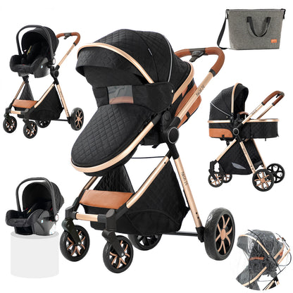 Baby Stroller 3 in 1 Newborn Baby Carriage Lightweight Newbaby Car Travel Pram For Newborn Baby High Landscape Stroller Baby