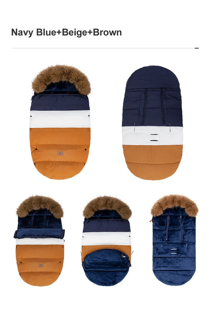 Winter Baby Stroller Footmuff 0-36 Months Windproof Warm Envelope For Universal Pram Outside Travel Baby Stroller Accessories