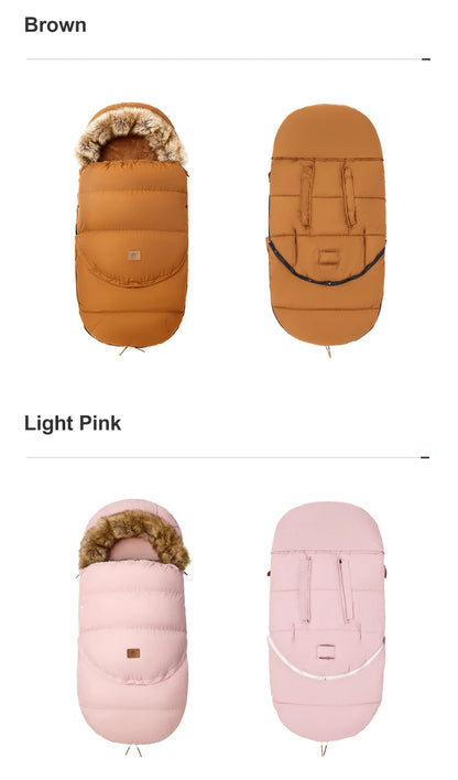 Winter Windproof Fur Collar Removable 2 Styles Footmuff 0-36 Months For Cart  Newborn