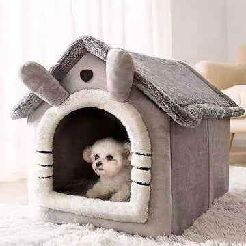 All Season Dog House Style Bed - Removable Washable Pet Bed for Small Dogs Teddy Winter Warm Cat Dog House by Baby Paradise