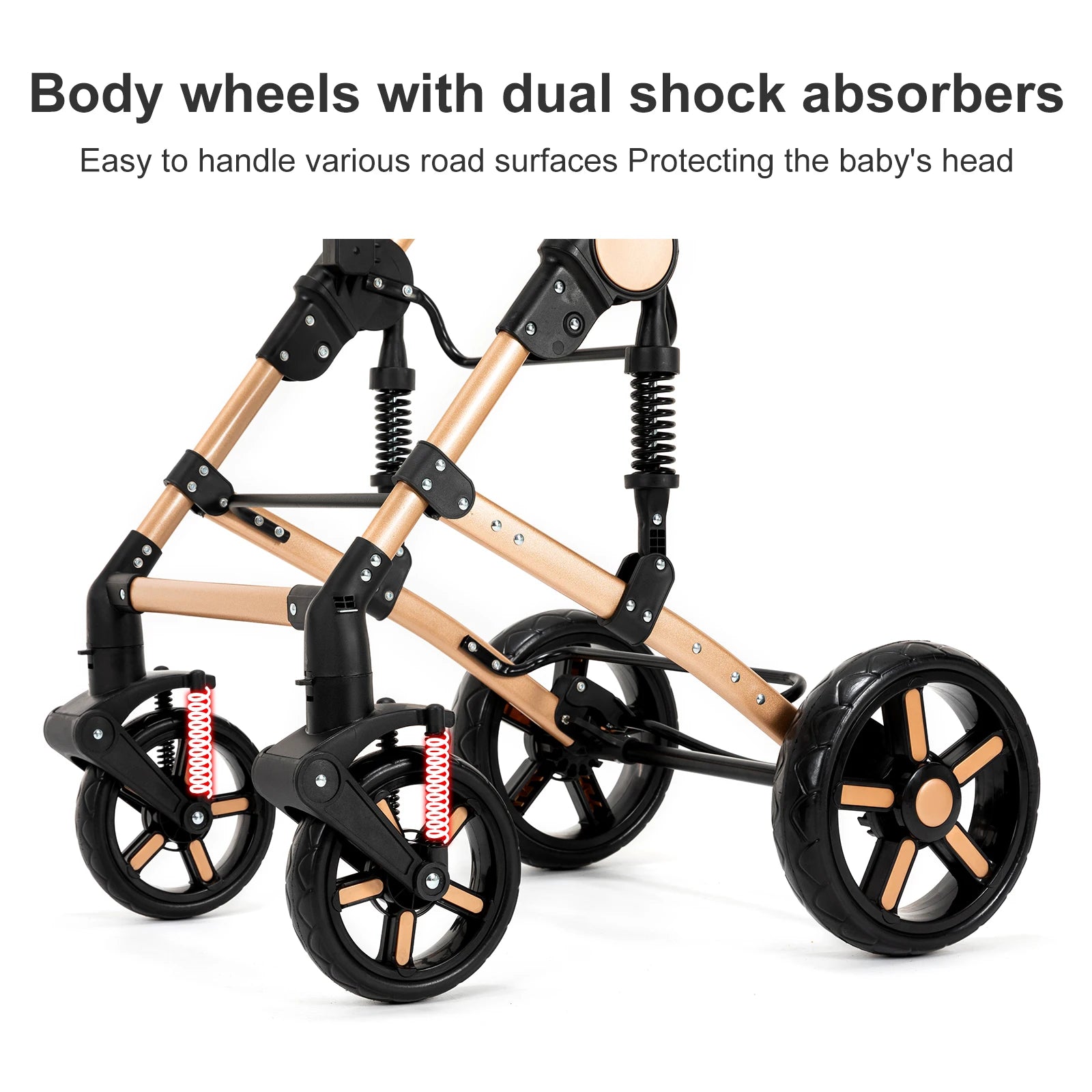 Your All-in-One Travel Solution: 3-in-1 Lightweight Stroller & Pram for All Terrains, Suitable from Birth with Easy Compact Fold by Baby Paradise