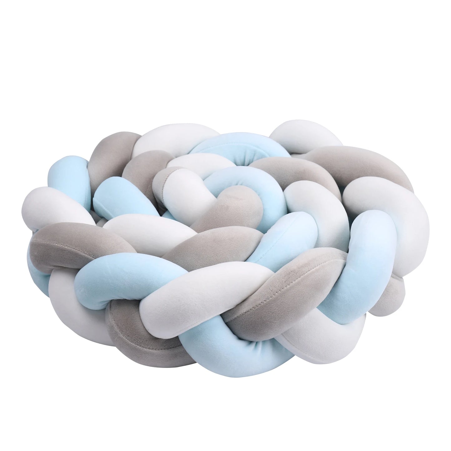  1M/2M/3M/4M Knot Braid Baby Bed Bumper Infant Cradle Protector Plush Pillow Cushion Crib Anti-collision Room Decor