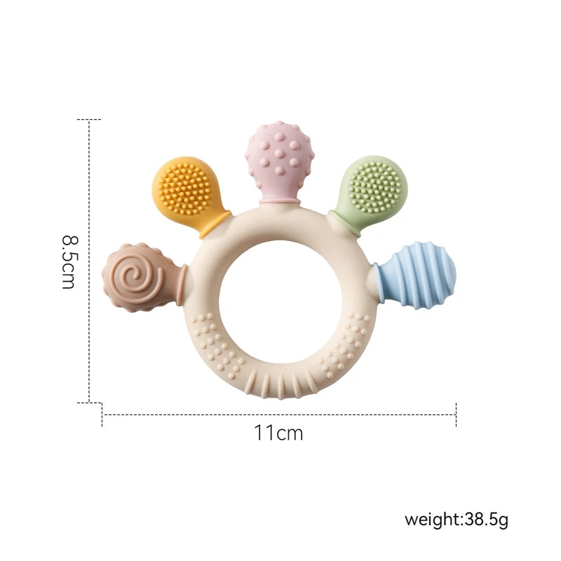 1pc Silicone Teether Baby 0 12 Months Teething Toys 