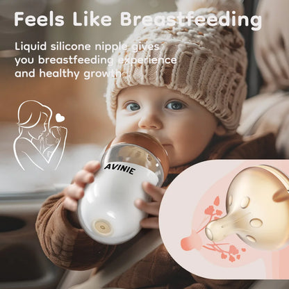 Newborn baby Wide caliber High borosilicate glass Bottles Anti choking Anti-Colic Bottle 0-6 months+ 160ml 240ml Baby Bottles