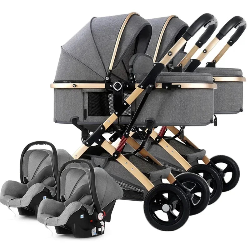 2025 New 3-in-1 Twin Baby Stroller with Car Seat