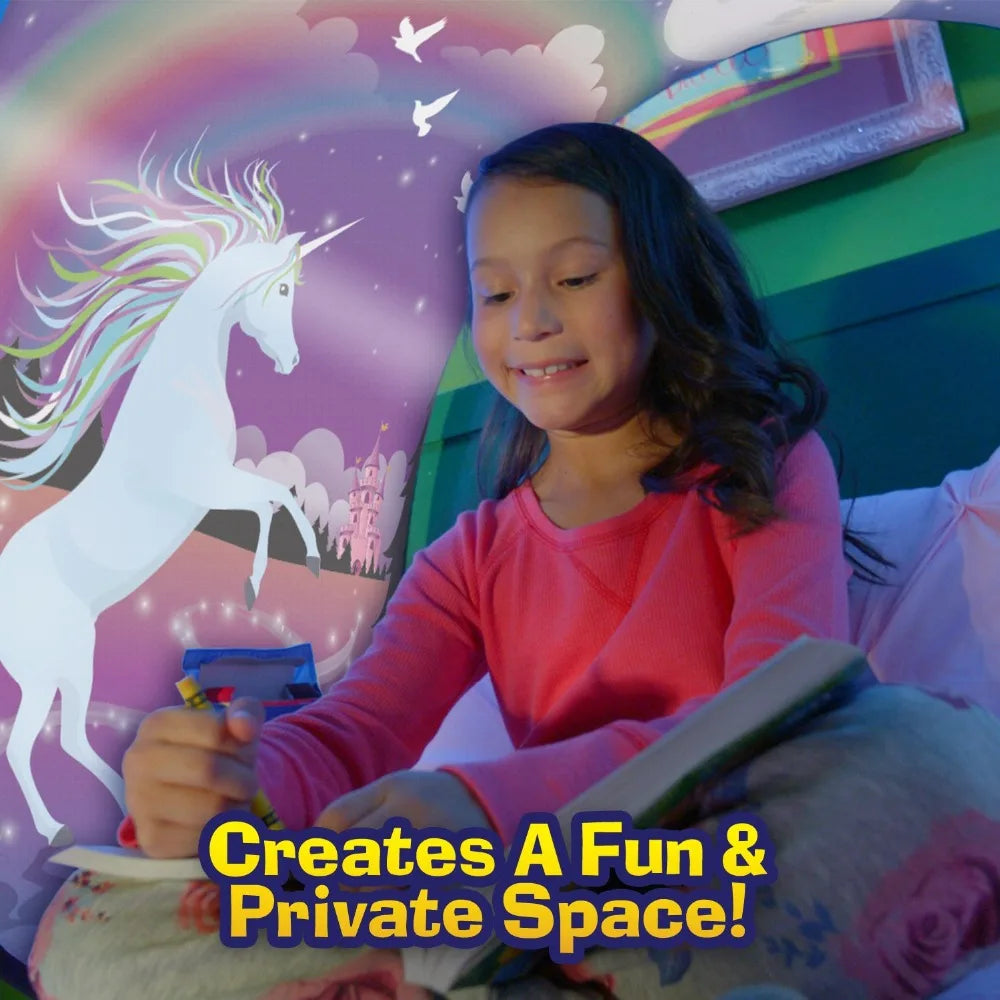 Dream Tent with light show for Kids Bed with Storage Pocket Foldable Kids Tent on Bed Mosquito Net Tent by Baby Paradise