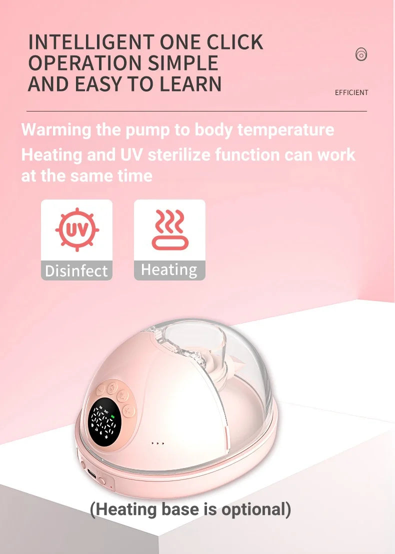 Breast Pump Electric Handsfree BPA Free With Heating & UV Sterilize Lid Optional Wireless Upgrade Wearable Breastfeeding Pump