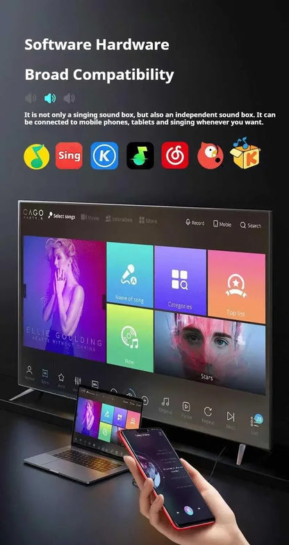 Karaoke Portable Wireless Bluetooth Speaker With Microphone Machine Subwoofer Powerful Sound Box Music Caixa De Som Bocina Audio