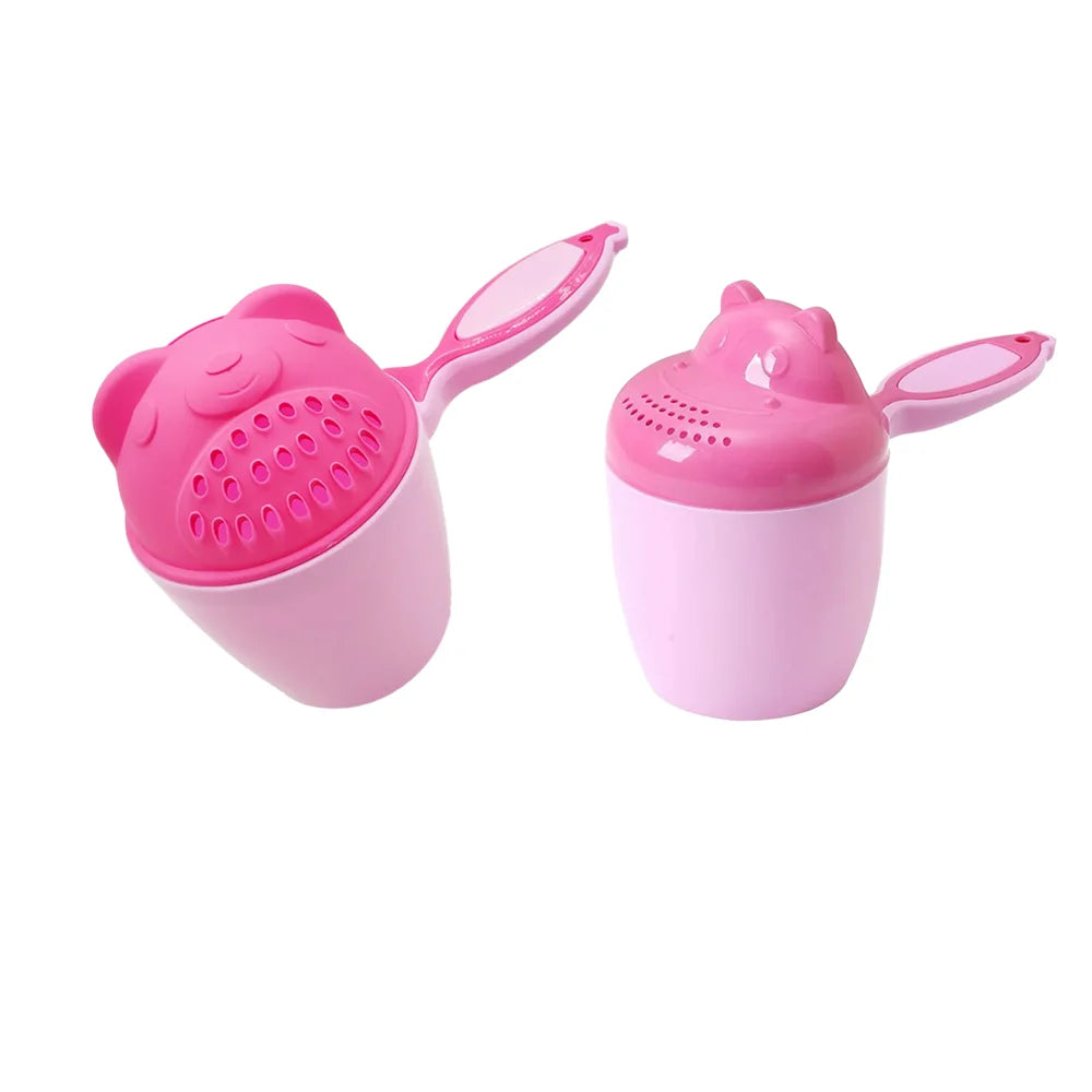 1PC Baby Cartoon Bear Bathing Cup Newborn Kid Shower Shampoo Cup Bailer Baby Kids Shower Water Spoon Bath Wash Cups for 3 Colors