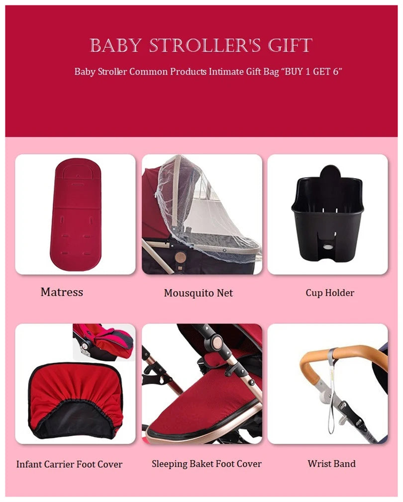 Your All-in-One Travel Solution: 3-in-1 Lightweight Stroller & Pram for All Terrains, Suitable from Birth with Easy Compact Fold by Baby Paradise