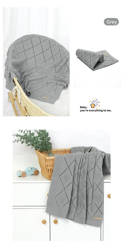 Baby Blankets Super Soft Newborn Cotton Knit Month Stroller Nursery Swaddle Wrap Quilts 90*70cm Infant Boy Girl Sleeping Covers