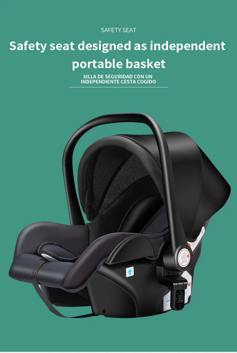 Your All-in-One Travel Solution: 3-in-1 Lightweight Stroller & Pram for All Terrains, Suitable from Birth with Easy Compact Fold