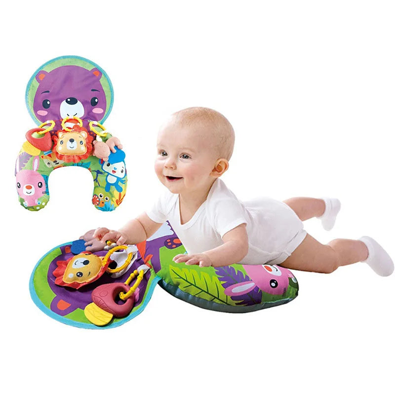 Montessori High Contrast Sensory Toys Baby Pillow Tummy Time Toy Newborn Head-up Training Pillow Teether Rattles 0 6 12 Months