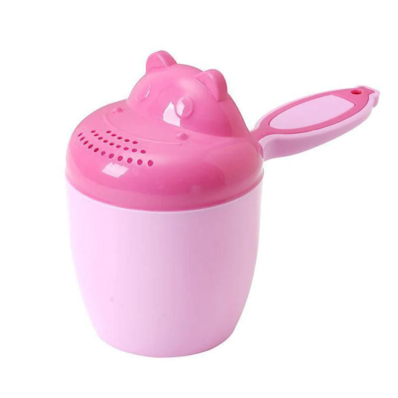 1PC Baby Cartoon Bear Bathing Cup Newborn Kid Shower Shampoo Cup Bailer Baby Kids Shower Water Spoon Bath Wash Cups for 3 Colors