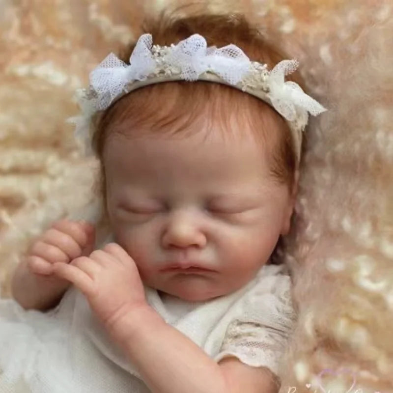 17-18 inch Vinyl Reborn Doll Kit Charlotte with Cloth Body Blank Unfinished Sleeping Newborn Baby Doll Parts Mold