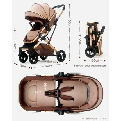 2025 New 3-in-1 Twin Baby Stroller with Car Seat Portable 
