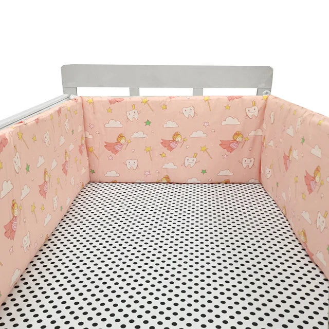 Nordic Stars Baby Bed Thicken Bumpers Zipper Design One-piece Crib Around Cushion Cot Protector Pillows 200*30 CM