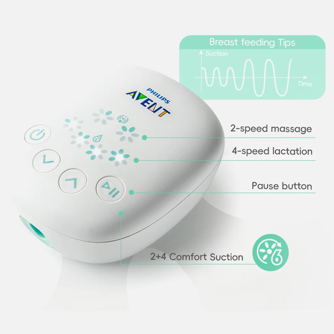 PHILIPS AVENT Portable Single Electric Breast Pump with Smart Massage & Petal Stimulation – Mimics Baby’s Natural Sucking by Baby Paradise