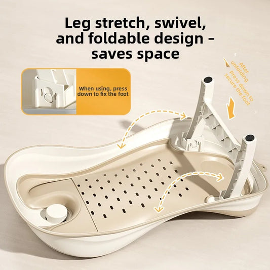 Baby Temperature-Sensing Bath Rack, Reclining/Lying Design, Universal For Bathtubs, Non-Slip Pad, Suitable For Newborns.